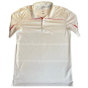 Adidas Puremotion Coolmax Men Polo Shirt Size M White Short Sleeve Golf Shirt